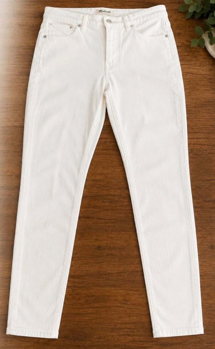 Madewell 10" High-Rise Skinny White Jeans Size 29 (t)